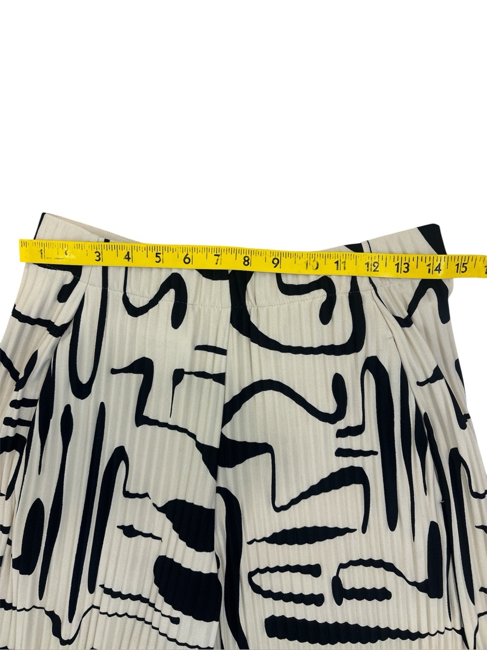 COS Pleated Elasticated Trousers black and beige abstract graphic print size S - Picture 6 of 7
